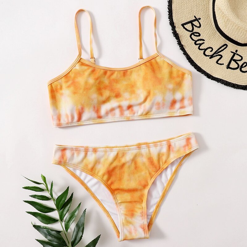 

Tie Dye Cami Bikini Swimsuit, Orange