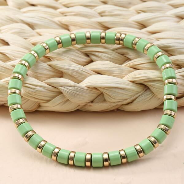 

Two Tone Beaded Bracelet, Multicolor