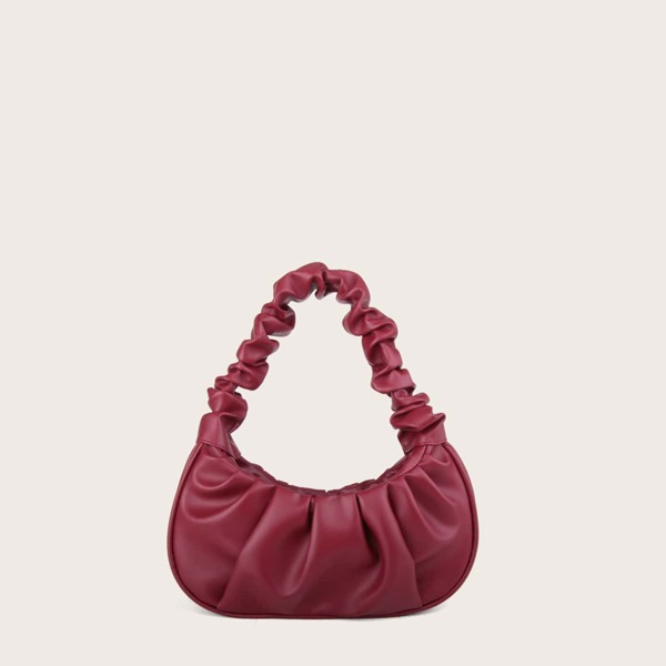

Minimalist Ruched Bag, Burgundy