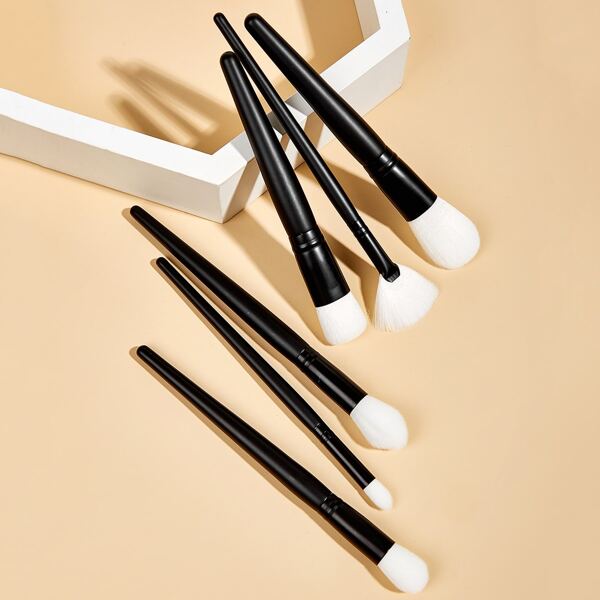 

6pcs Makeup Brush Set, Black