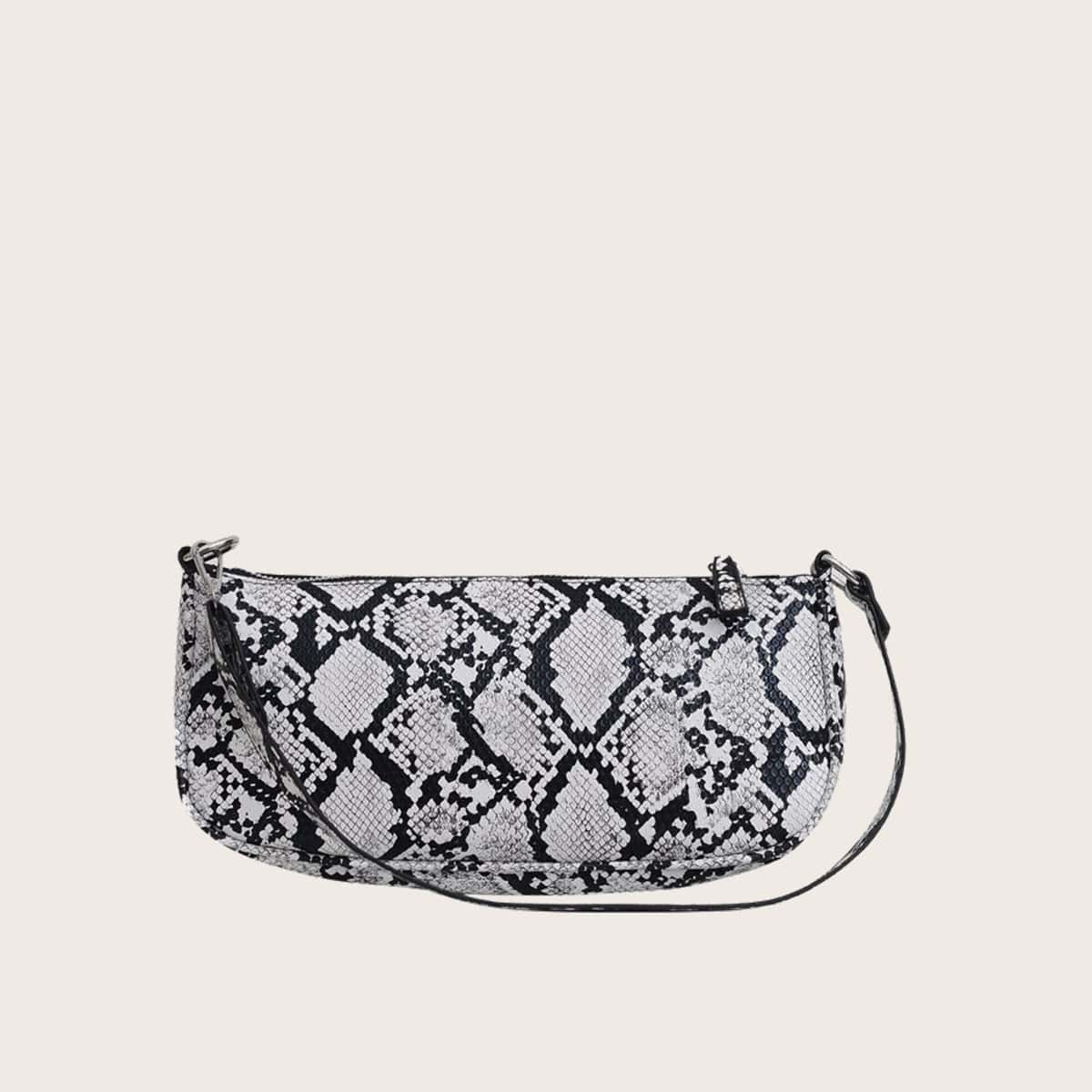 

Snakeskin Baguette Bag, Multicolor