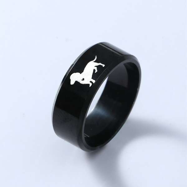 

Men Titanium Steel Ring, Black