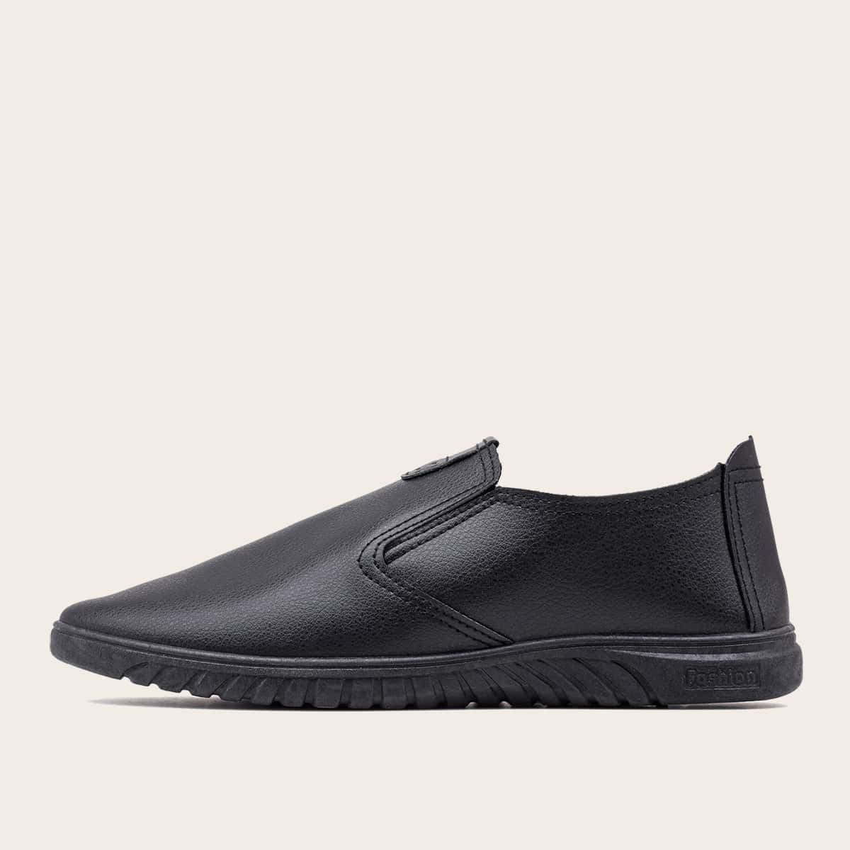 

Guys Letter Detail Loafers, Black