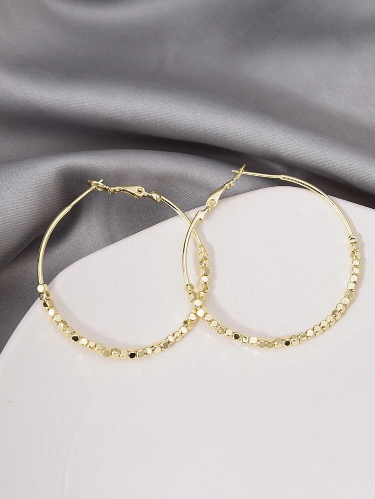 Bead Detail Hoop Earrings