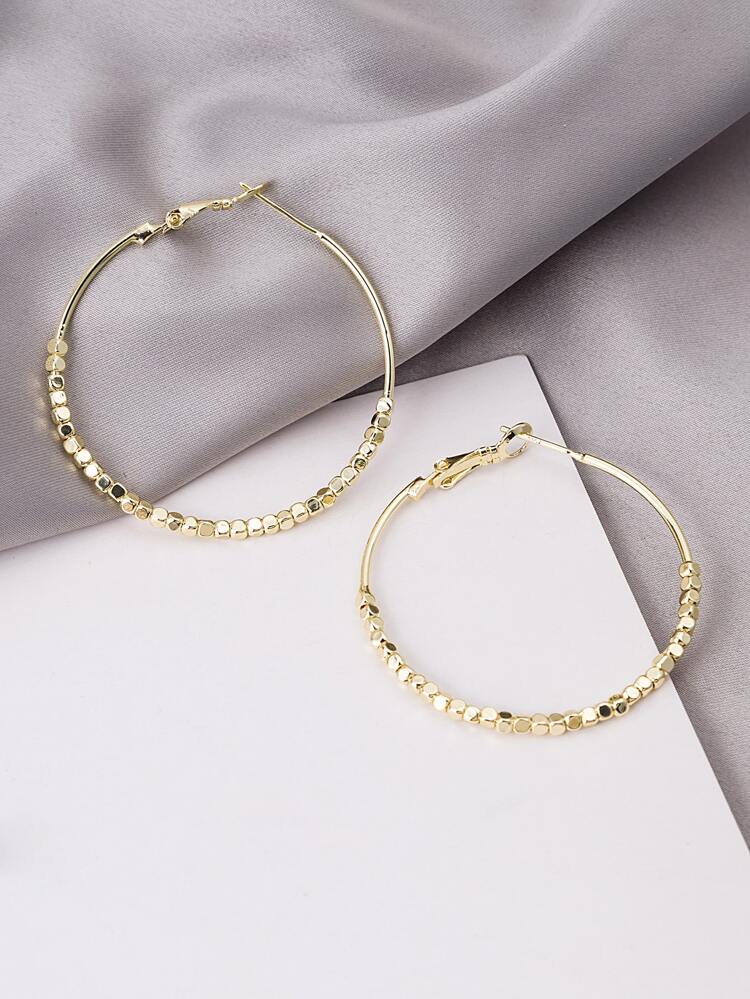 Bead Detail Hoop Earrings