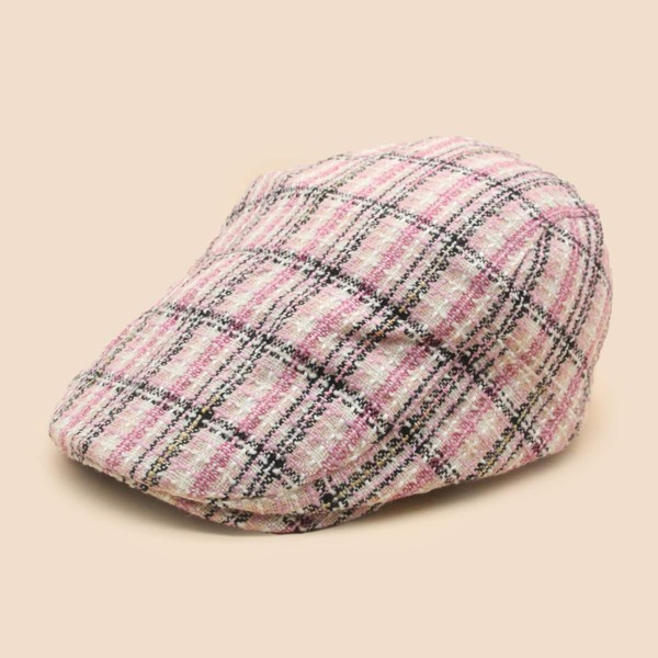 

Plaid Newsboy Hat, Multicolor