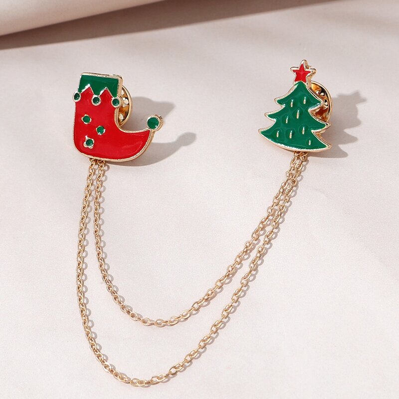 

Christmas Boot Design Brooch, Multicolor