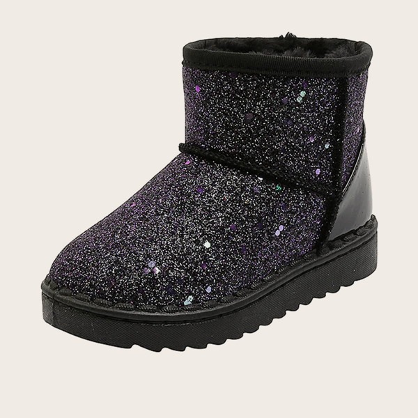 

Girls Allover Glitter Decor Snow Boots, Black