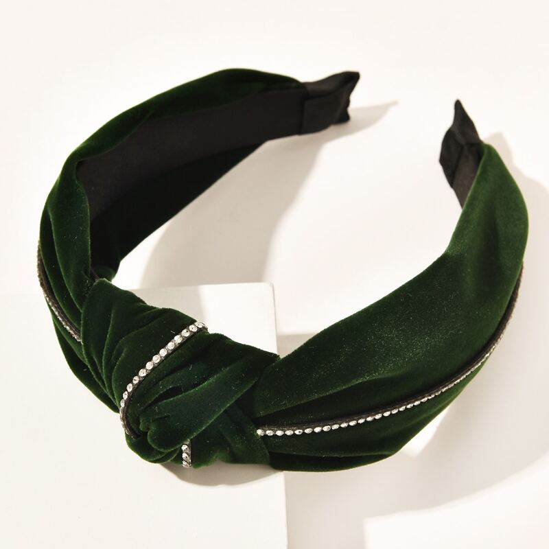 

Rhinestone Decor Hair Hoop, Dark green