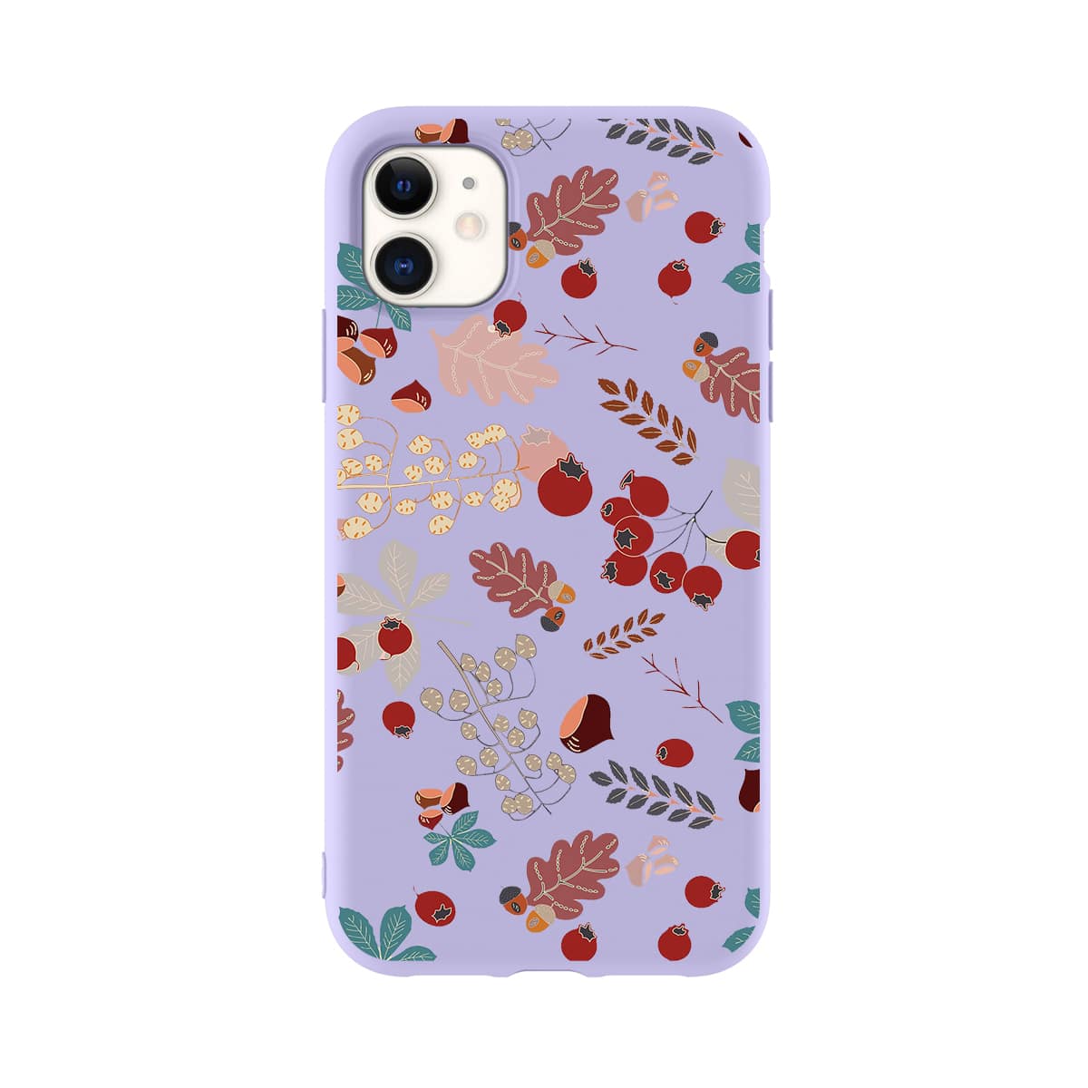 

Fruit & Leaf Pattern iPhone Case, Purple