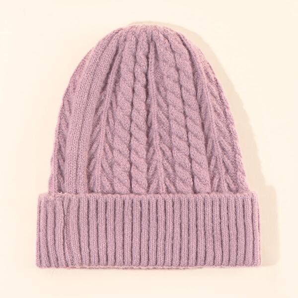 

Braided Knit Beanie, Pink