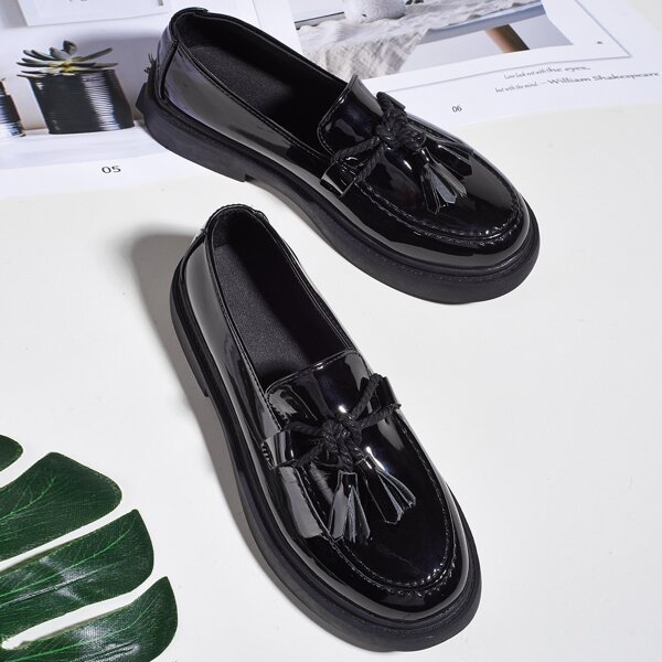 

Tassel Decor Loafers, Black