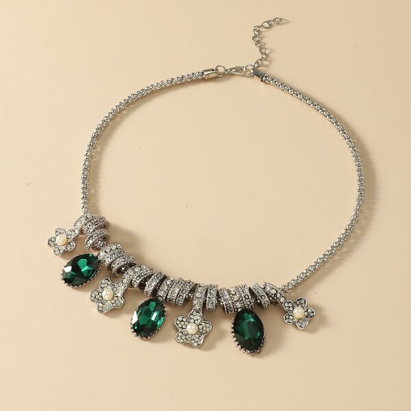 

Gemstone Charm Necklace, Green