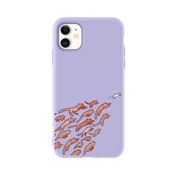 

Чехол для iPhone с рисунком кошки, Пурпурный