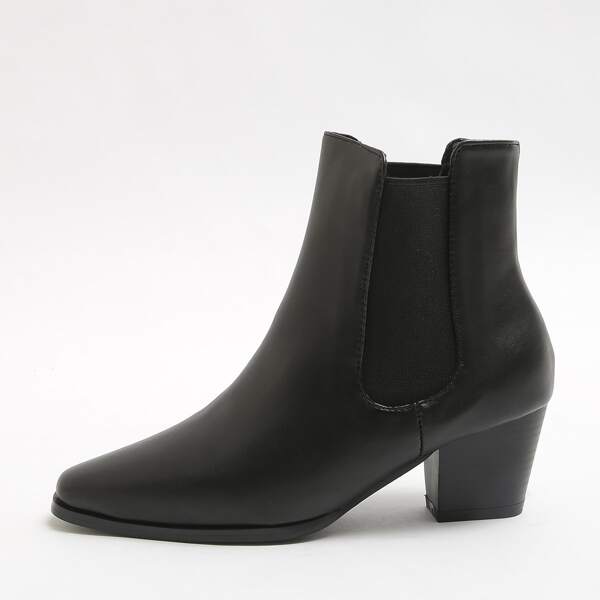 

Square Toe Chelsea Boots, Black