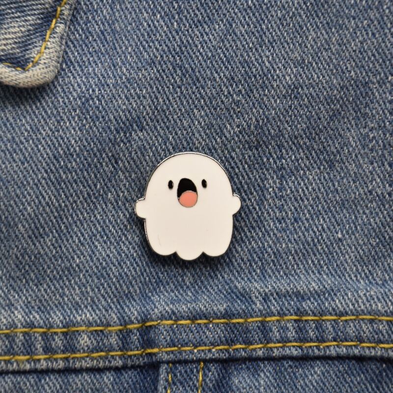 

Ghost Design Brooch, White