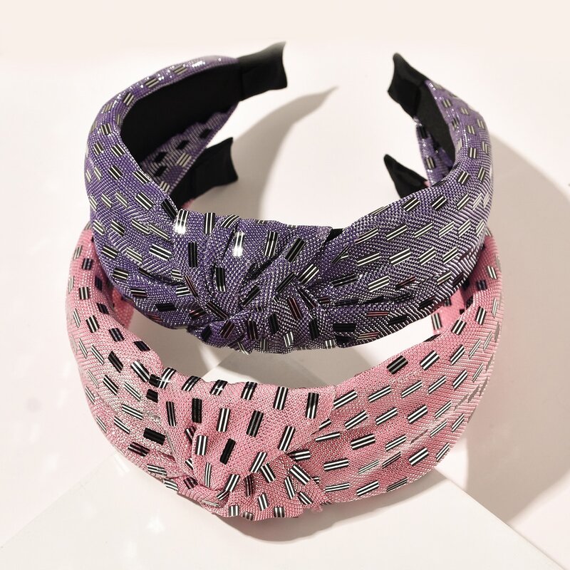

2pcs Knot Decor Hair Hoop, Multicolor
