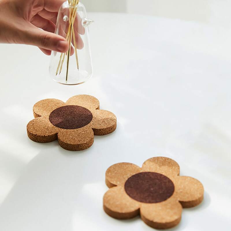 

1pc Flower Shaped Coaster, Brown