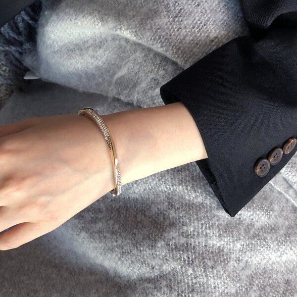 

Rhinestone Decor Bracelet, Gold
