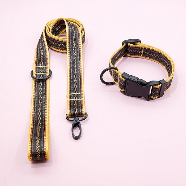 

1pc Bohemia Pattern Dog Collar & 1pc Dog Leash, Multicolor