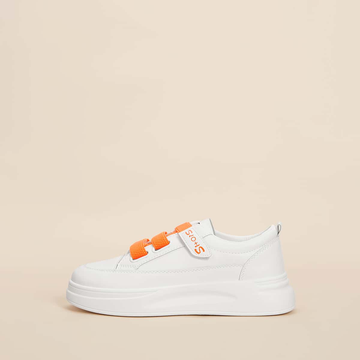 

Letter Graphic Velcro Strap Skate Shoes, White