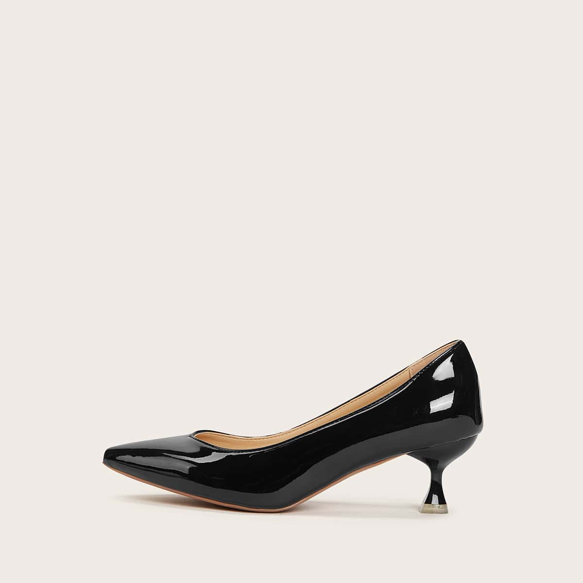 

Point Toe Kitten Heeled Pumps, Black