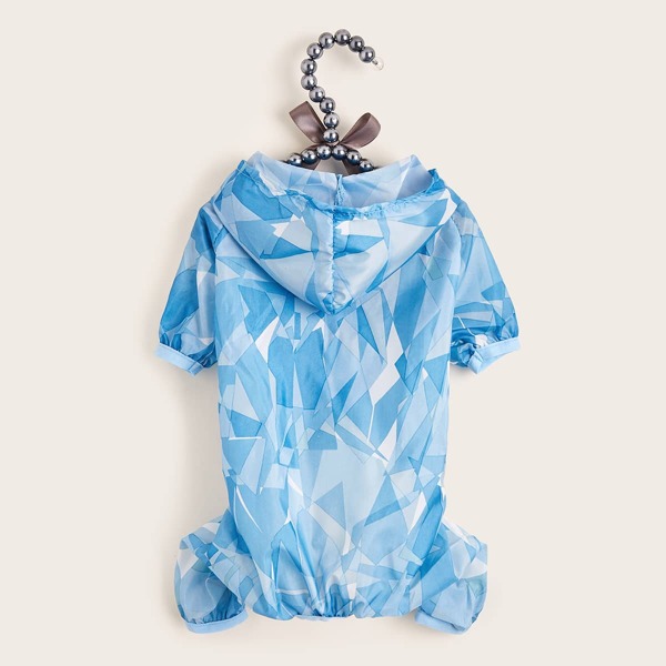 

1pc Geometric Dog Jumpsuit, Blue