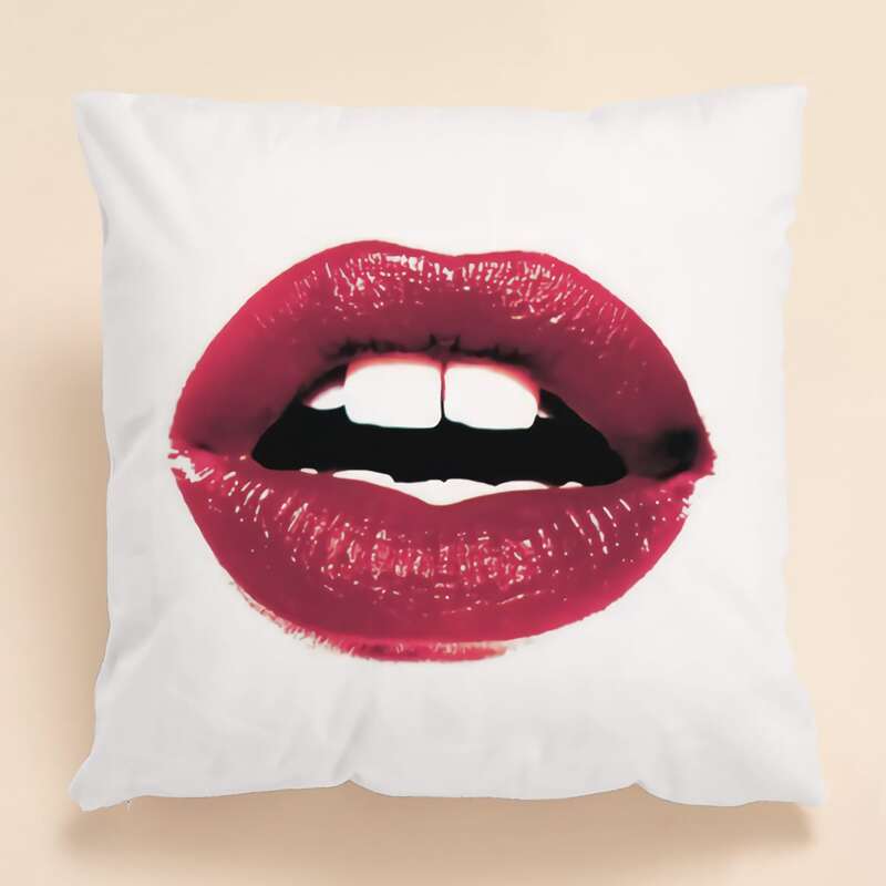 

Lip Print Cushion Cover Without Filler, Multicolor