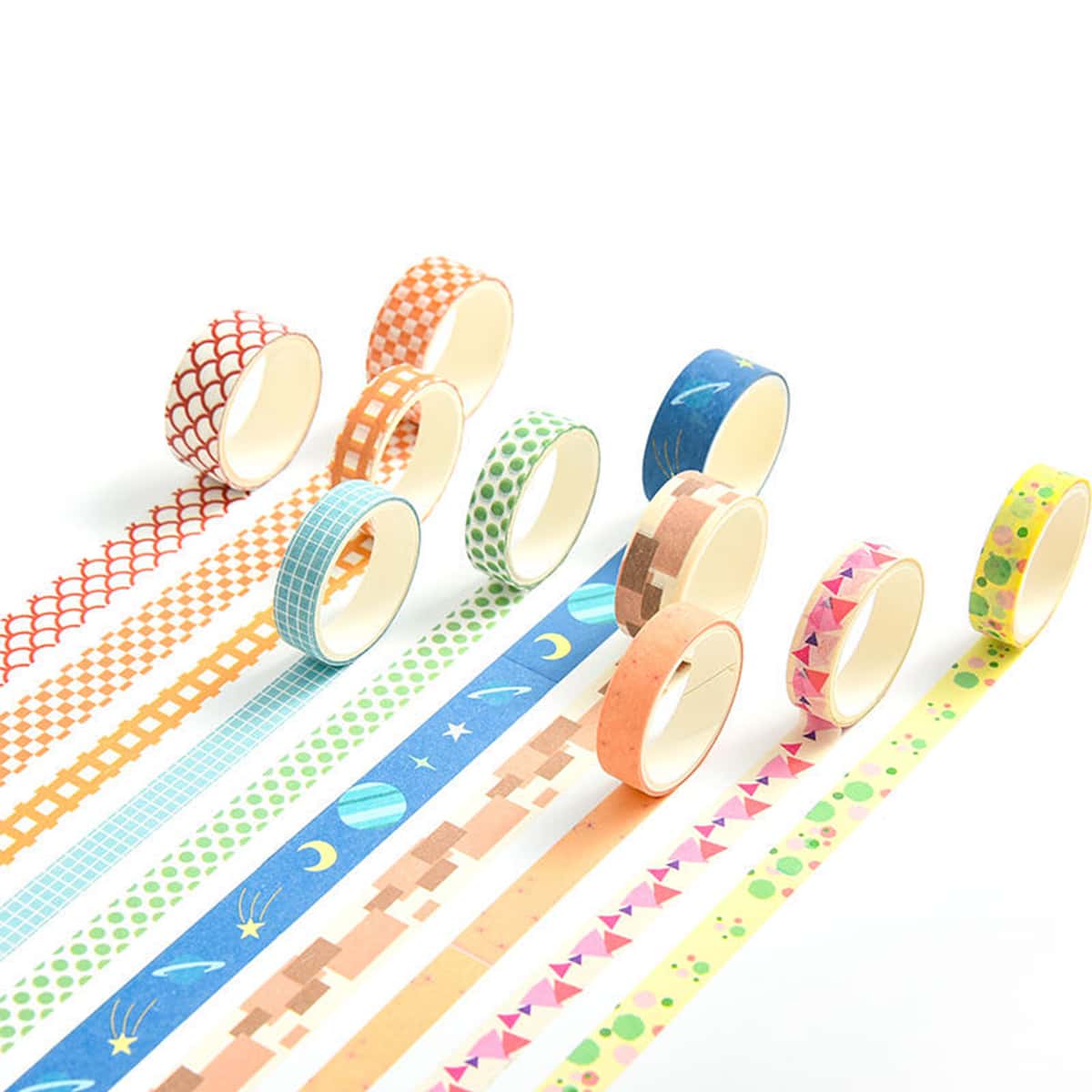 

10pcs Mixed Pattern Random Decorative Tape, Multicolor