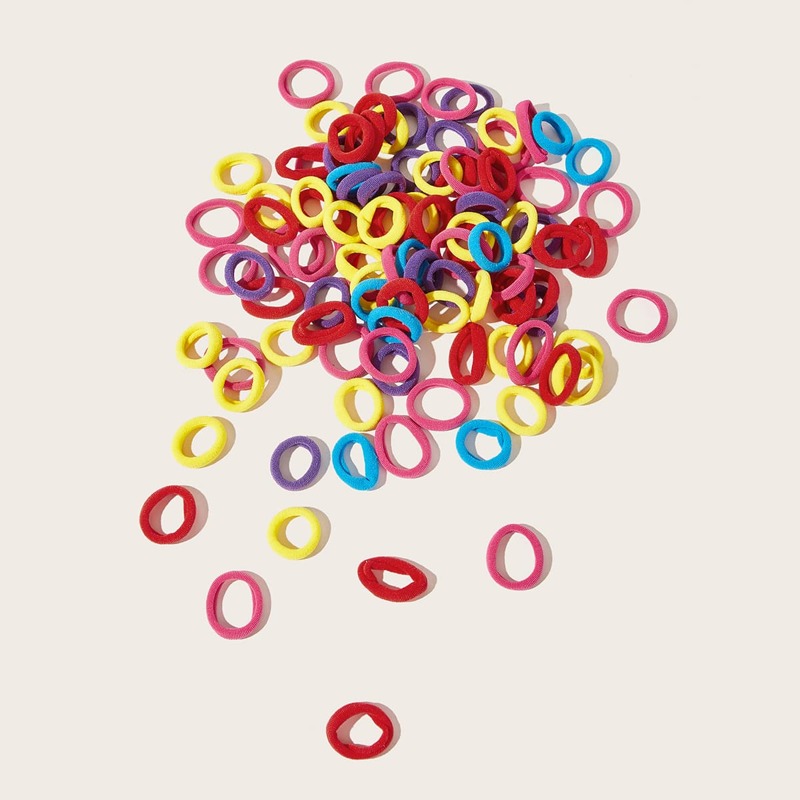 

20pcs Random Color Solid Hair Tie, Multicolor