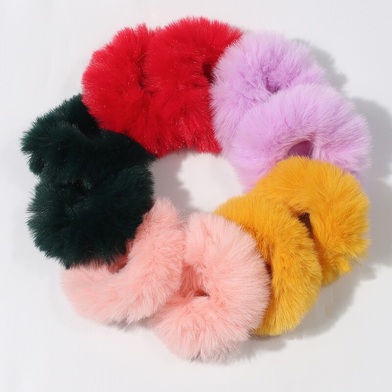 

10pcs Fluffy Hair Tie, Multicolor