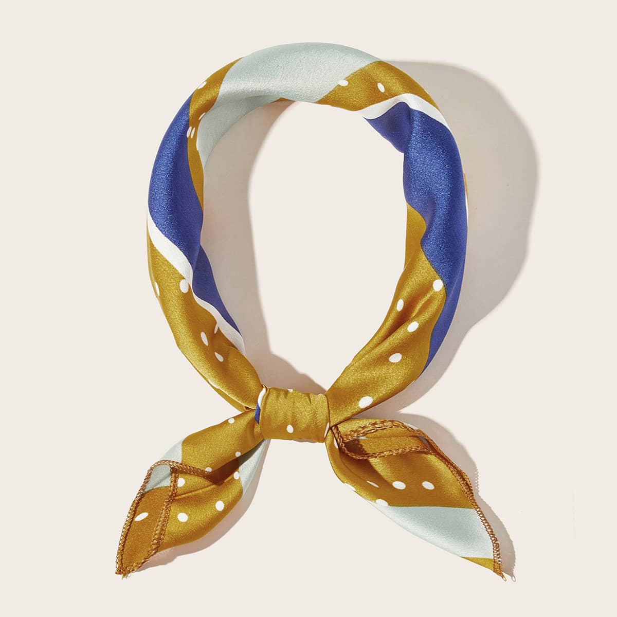 

Polka Dot & Stripe Pattern Bandana, Multicolor