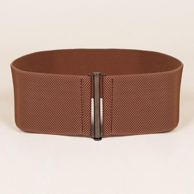 

Elastic Wide Belt, Brown