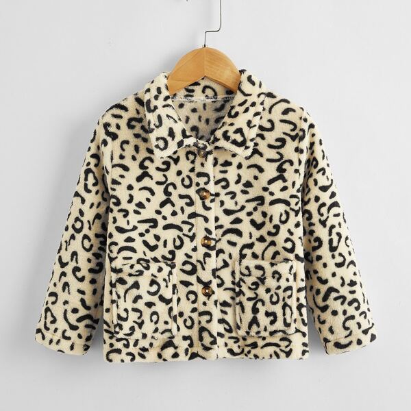

Toddler Girls Allover Print Teddy Coat, Multicolor