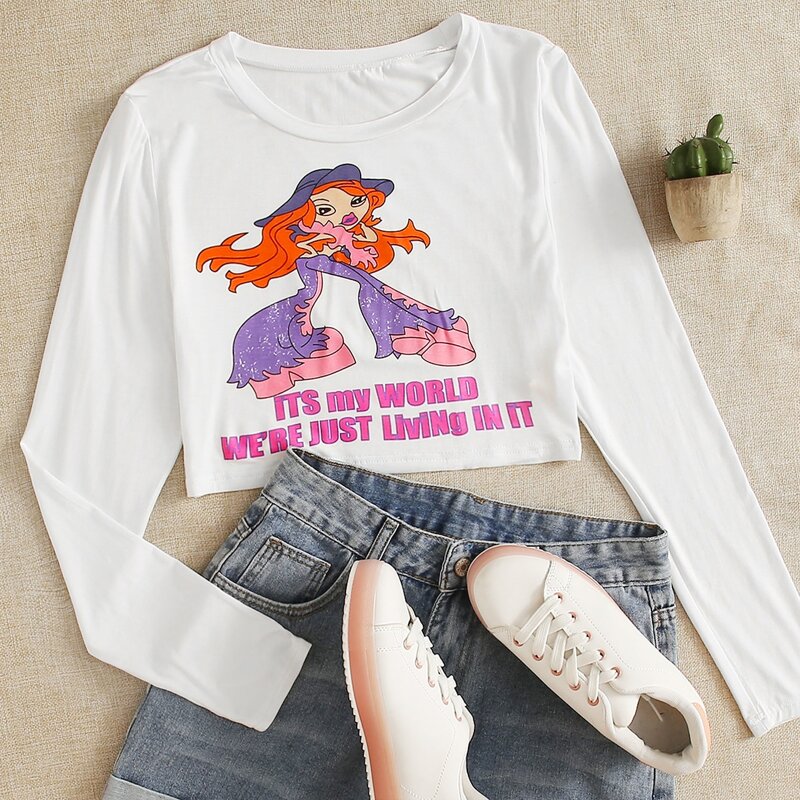 

Figure & Slogan Graphic Tee, White