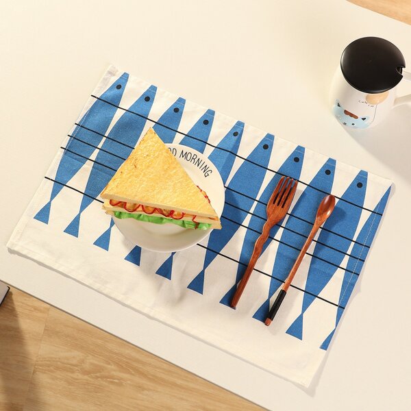 

Fish Print Placemat, Multicolor