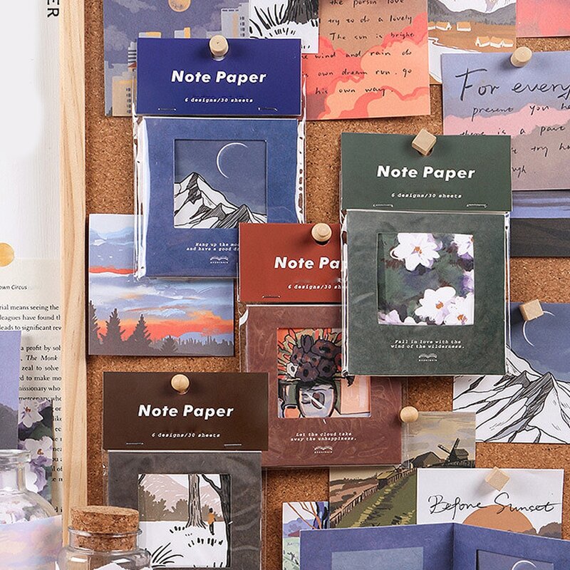 

1box Random Pattern Note Paper, Multicolor