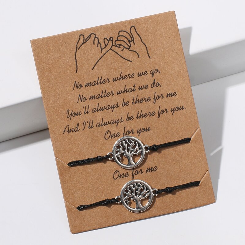 

2pcs Tree Coin Bracelet, Black