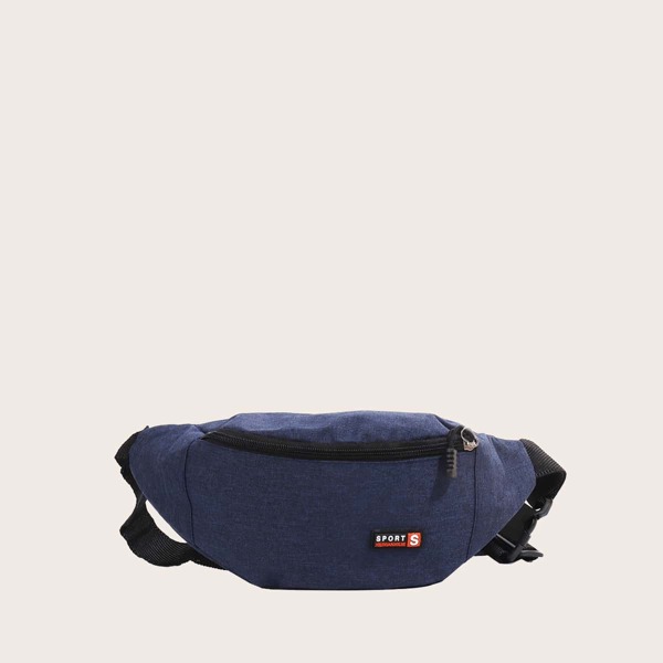 

Men Letter Patch Fanny Pack, Blue