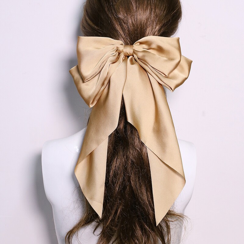 

Bow Hair Clip, Khaki