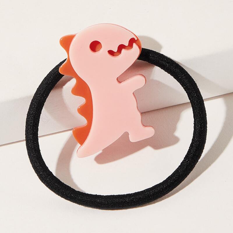 

Cartoon Dinosaur Hair Tie, Baby pink