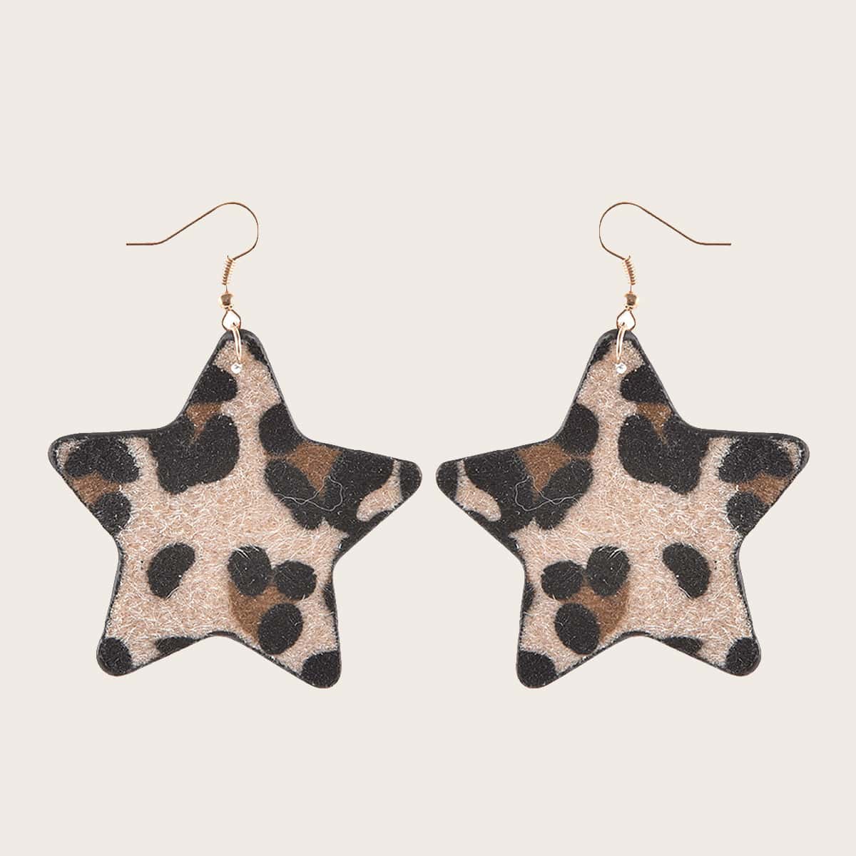 

Leopard Star Drop Earrings, Multicolor