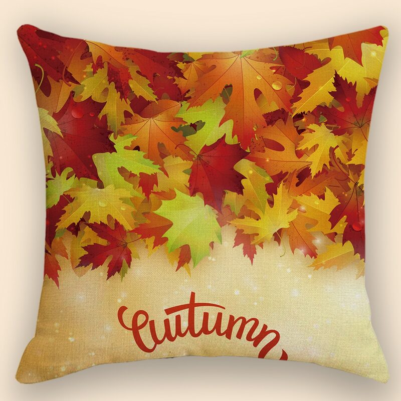 

Leaf Print Cushion Cover Without Filler, Multicolor