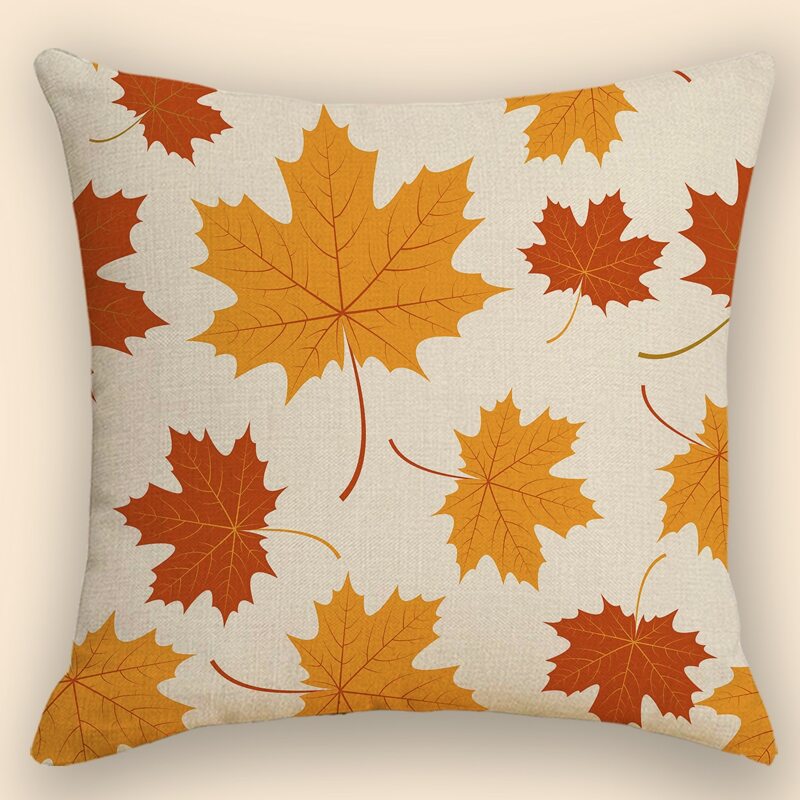

Leaf Print Cushion Cover Without Filler, Multicolor