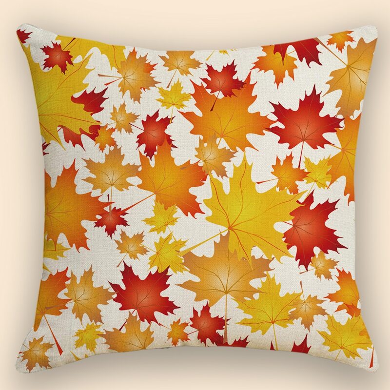 

Leaf Print Cushion Cover Without Filler, Multicolor
