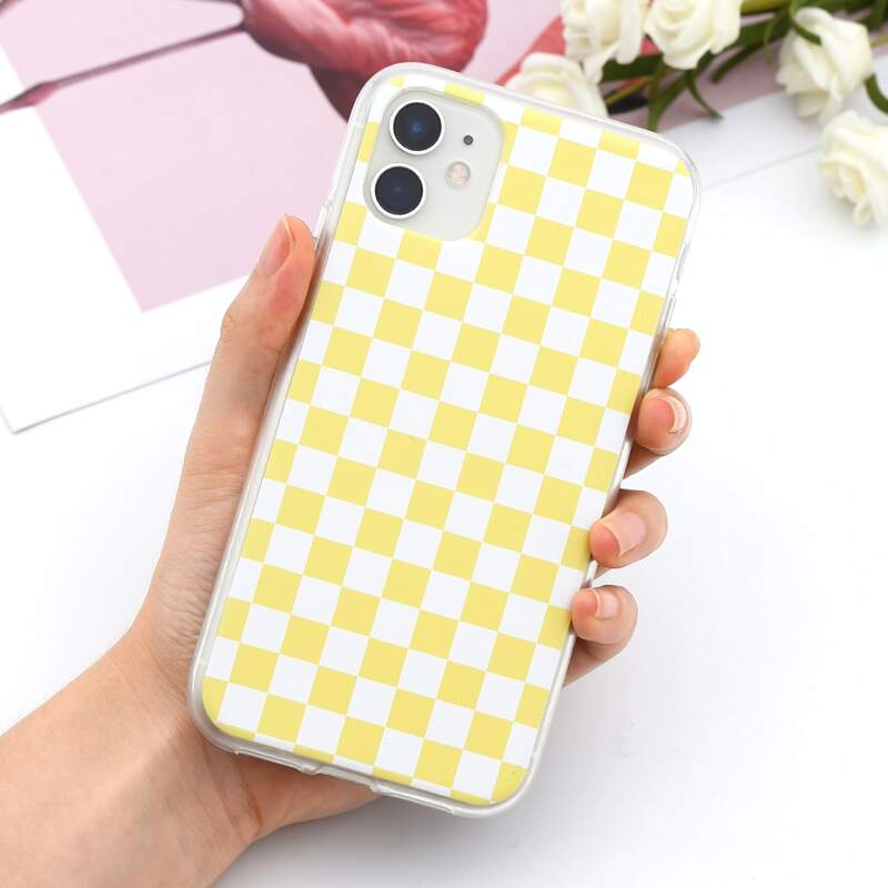 

Checkerboard Print iPhone Case, Yellow