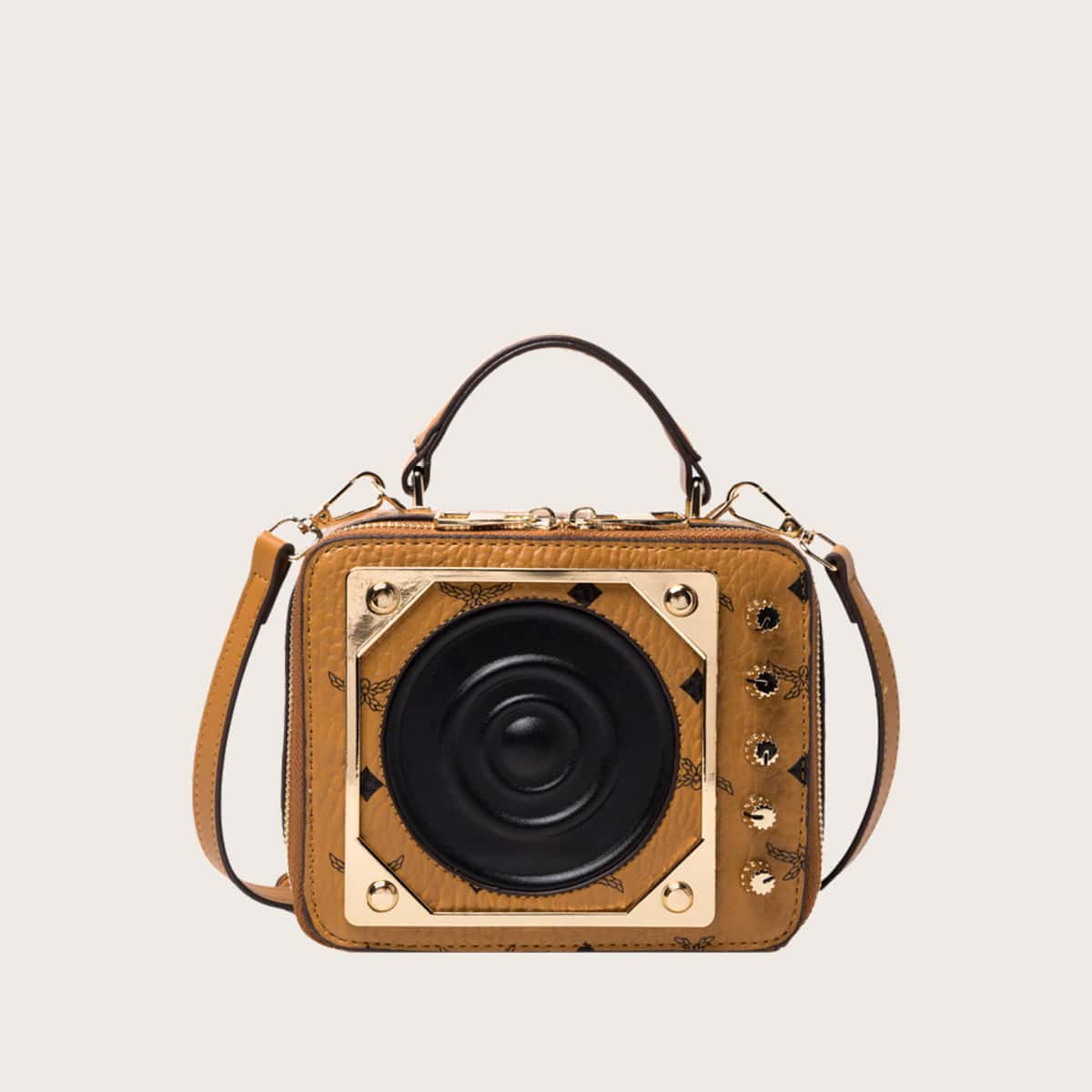 

Studded Square Satchel Bag, Multicolor