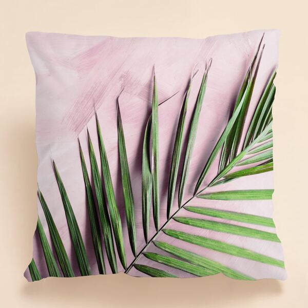 

Leaf Print Cushion Cover Without Filler, Multicolor