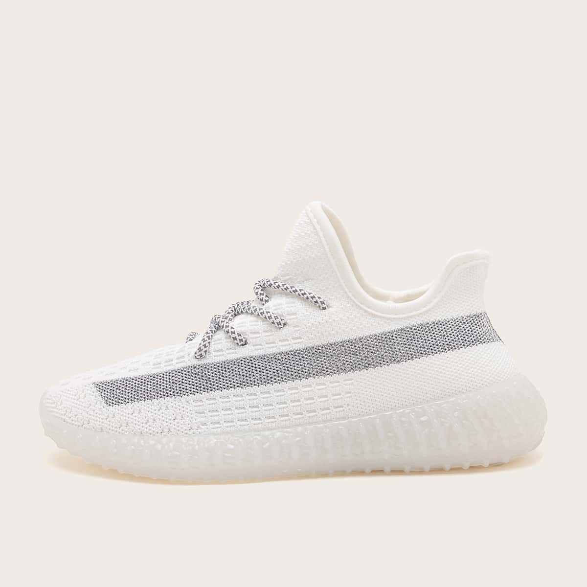 

Lace Up Decor Low Top Sneakers, White