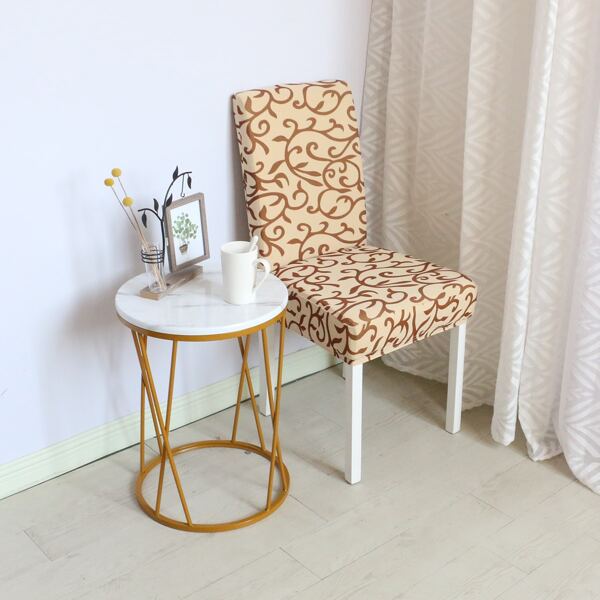 

Tree Branch Print Stretchy Chair Cover, Apricot
